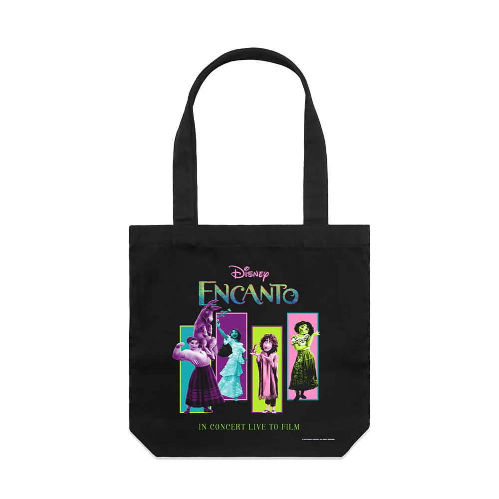 Disney Encanto - Live In Concert - Black '4 Colour Character' Tote Bag